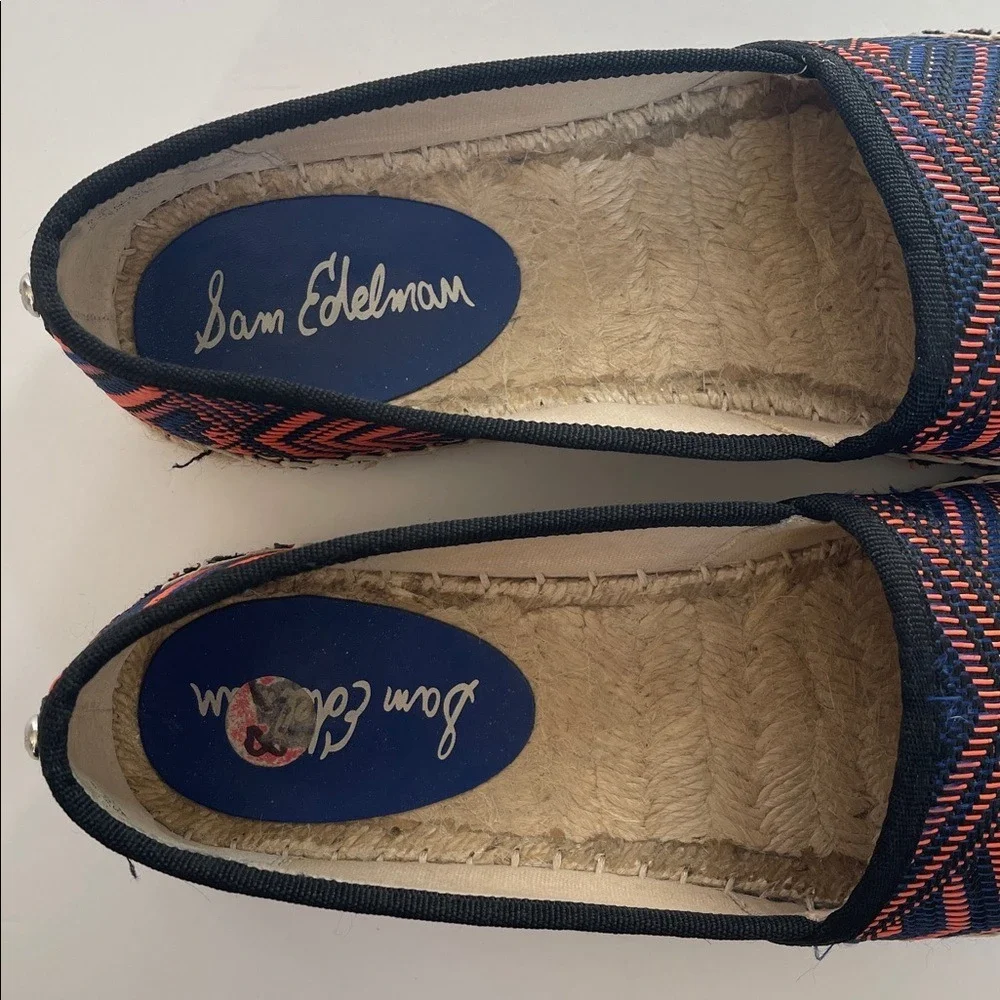 Sam Edelman Navy & Orange‎ Slip On  Espadrilles 8.5